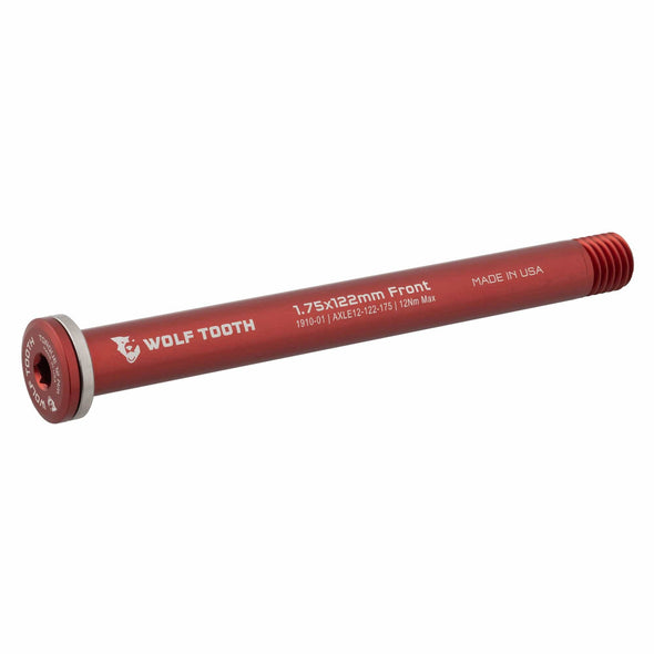 Wolf Tooth Front Road axle 1.75x122mm color red