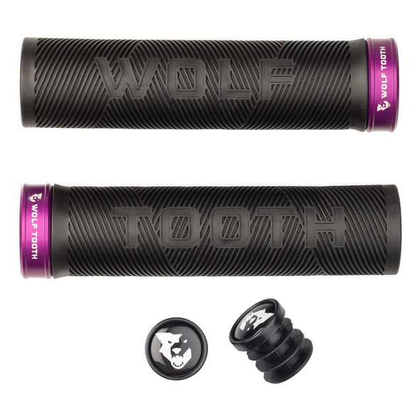 Wolf Tooth Lock-on Grips purple bolt-on collar with plugs