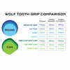 Illustration showing the different diameters and shapes of Wolf Tooth silicone foam grips.