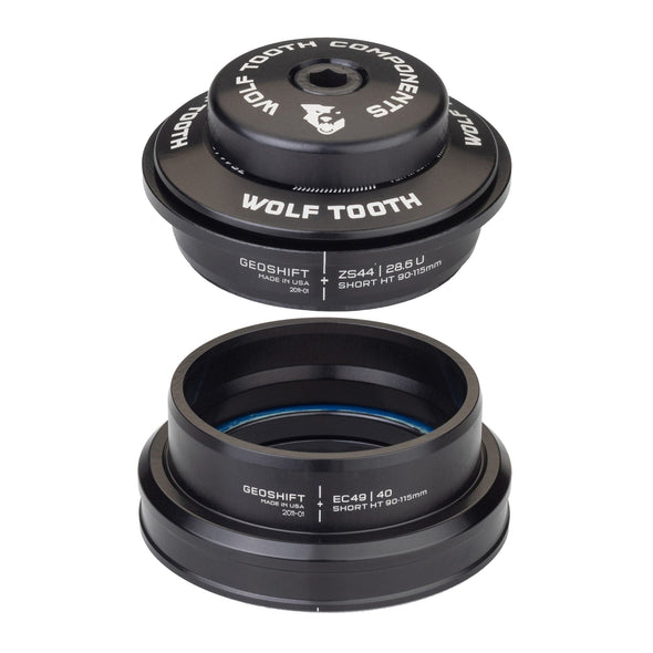Wolf Tooth GeoShift Angle Headset ZS44 Upper and EC49 lower, SHIS, External Cup, Slacker 1˚