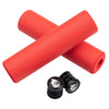 Wolf Tooth Fat Paw handlebar grips in red with bar end plugs