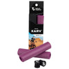 Wolf Tooth Karv grips 100% silicone Purple in the package and outside with bar end plugs