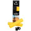 Wolf Tooth Karv grips 100% silicone Yellow in the package and outside with bar end plugs