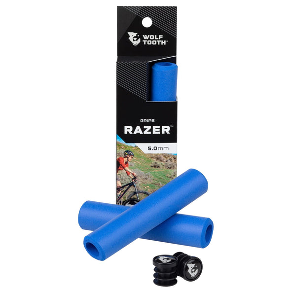 Wolf Tooth Razer grips 100% silicone Blue