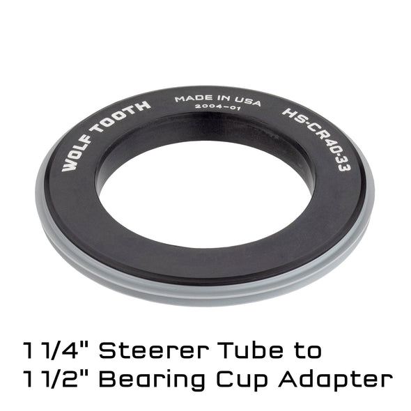 Crown Race / Adapter 1 1/4" Steerer to 1 1/2" bearing cup Wolf Tooth Headset Replacement Parts