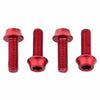 Aluminum - 4 pcs. / Red Water Bottle Cage Bolts