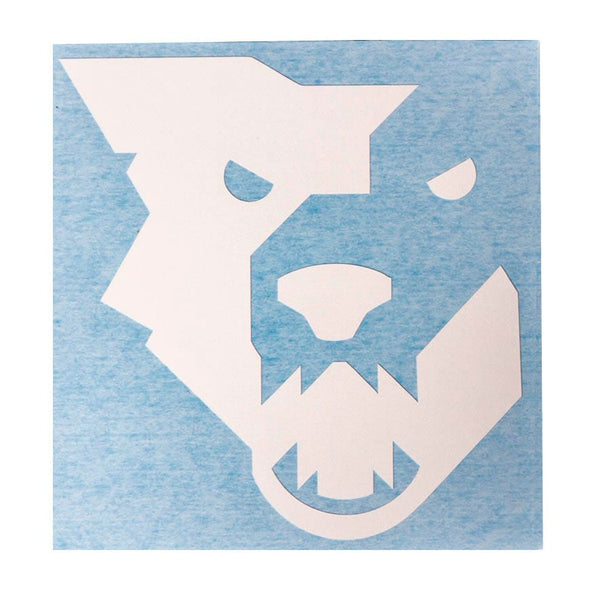 Wolf Tooth white wolf head decal